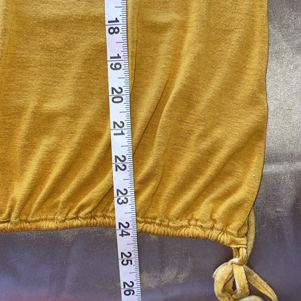 3/$20 Jule Yellow Gold & Amber Ombre Tied Waist Top Boho Chic - Picture 5 of 8